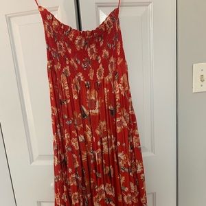 Floral Strapless Midi Dress